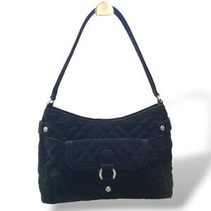 Vera Bradley Black Quilted Microfiber Shoulder Bag